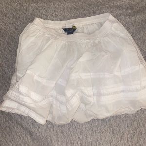 Polo Ralph Lauren white ruffle lace detail cotton mini skirt